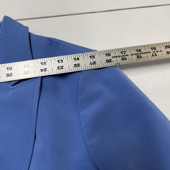 Tahari ASL Blazer Womens 10 Perwinkle One Button Jacket Structured Lined Office - Picture 12 of 13